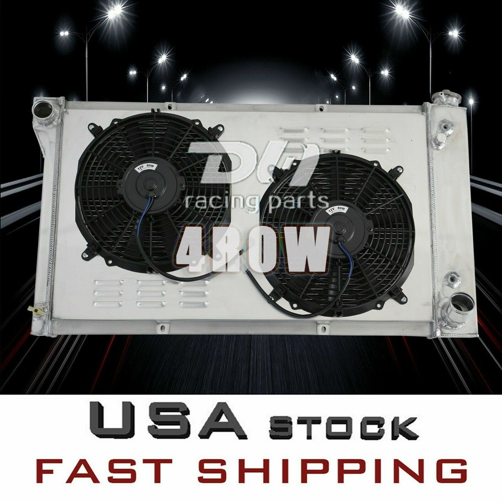 CU369 4 Row Radiator+Shroud Fan For 1967-72 Chevy C10 C20 C30 K10 K20 Pickup