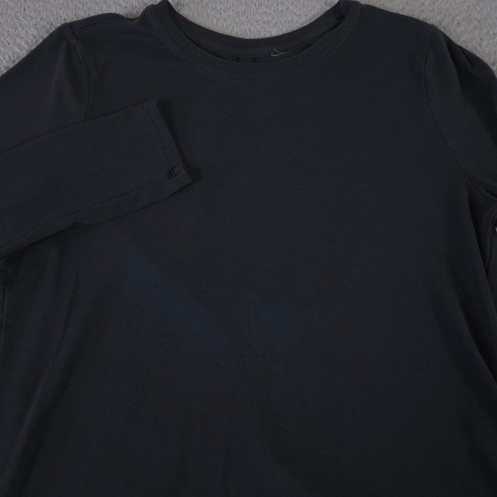 Athleta Shirt Womens XS Black With Ease Open Back Modal Blend Long Sleeve Top