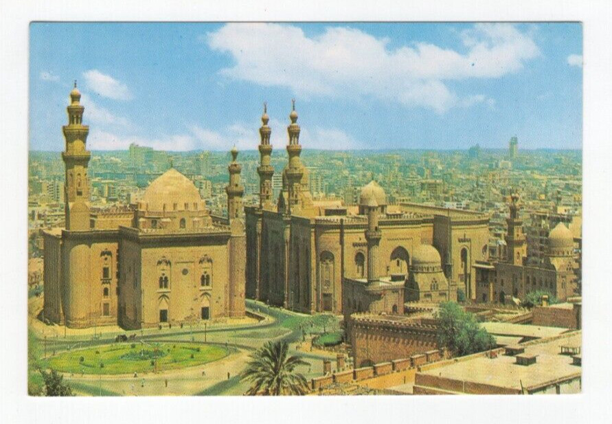 Postcard Cairo Egypt Sultan Hassan and El Riffaie Mosque