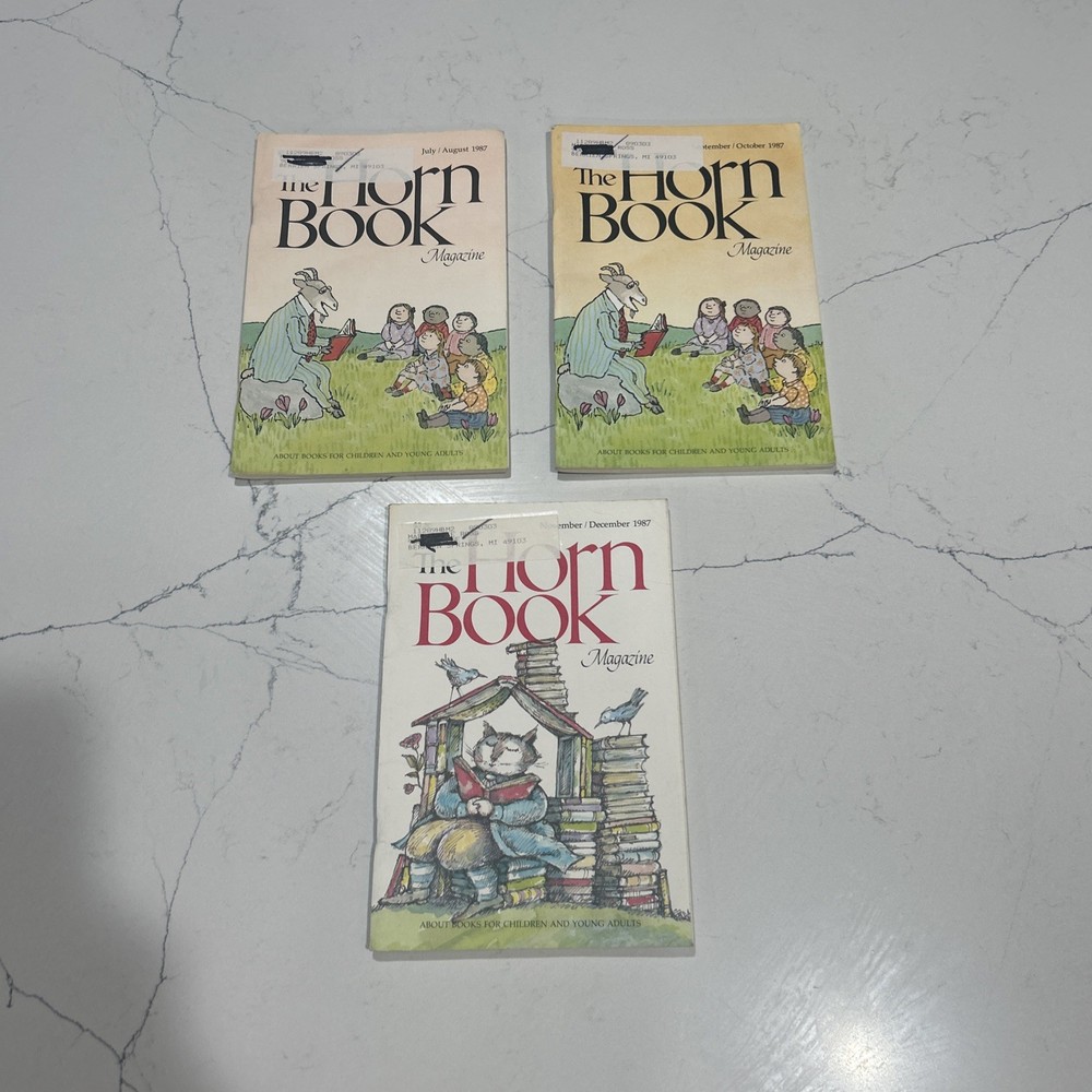 The Horn Book Magazine 1987 Lot - 3 Mags- Jul/Aug - Sep/Oct - Nov/Dec