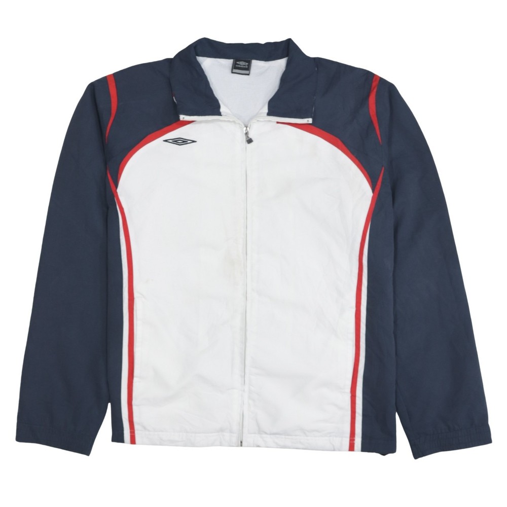 Umbro Mens Windbreaker Jacket Navy White Full Zip Track Embroidered Logo XL