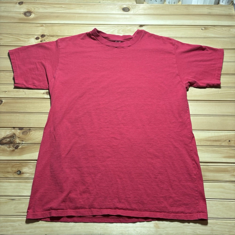 Vintage 80s Champion Tag Script Logo Blank Pink Fuchsia Shirt Size 2XL
