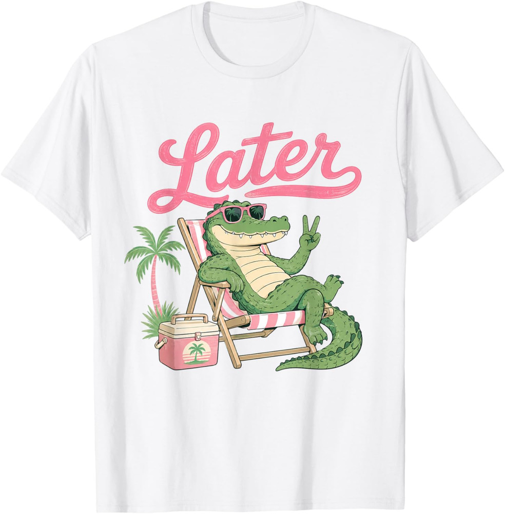 Teacher Summer Alligator See You Later Last Day of School T-Shirt
