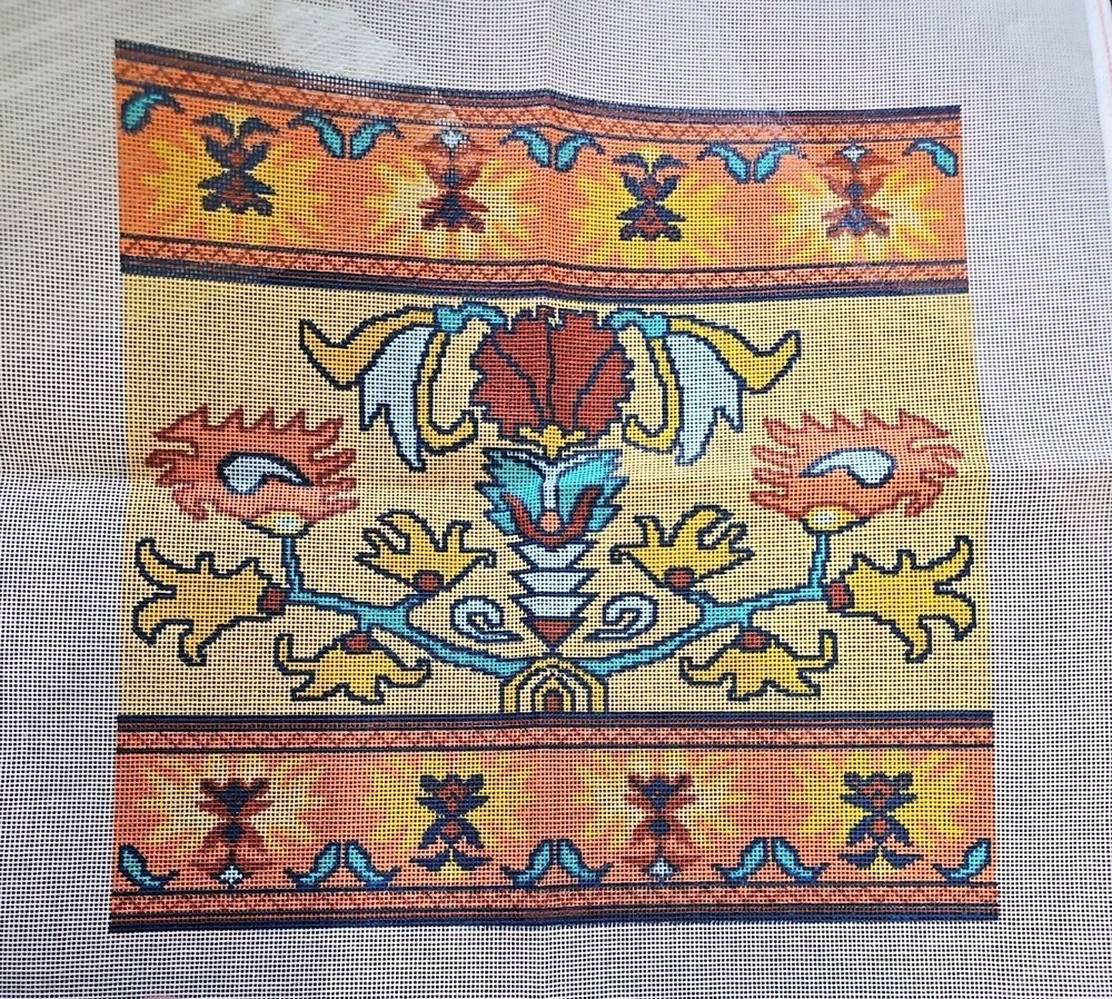 Rare Vtg Turkish Rug Needlepoint Kit Museum of Fine Arts Boston 14x14 NOS
