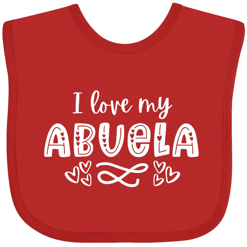 Inktastic I Love My Abuela With Hearts Baby Bib Mothers Day Grandma Niece Kids-image