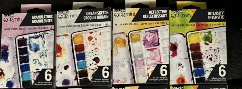 Golden QoR Mini Artist Watercolors - 1 Set / 24 Half Pans - FREE SHIPPING