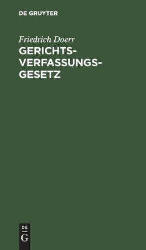 Friedrich Doerr Gerichtsverfassungsgesetz (Hardback)