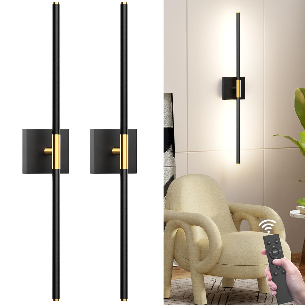 31.5 Inch USB Rechargeable Wall Sconce Set of Two with 8000mAh Battery