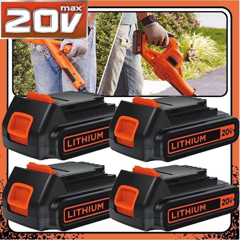4PACK 20V 1.5Ah Li-ion Battery Compatible with BLACK+DECKER LBXR20 LBX20 LB20 Tools