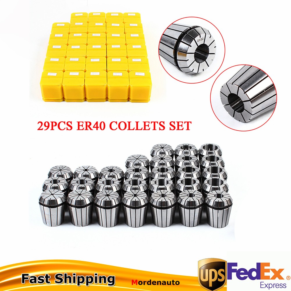 ER40 Precision Spring Collet Set for CNC Milling Lathe Chuck 29-Piece Tool Kit