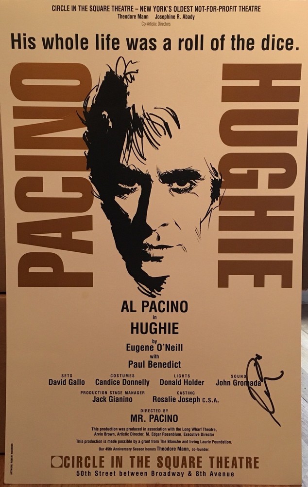Al Pacino Signed HUGHIE Broadway Poster Windowcard