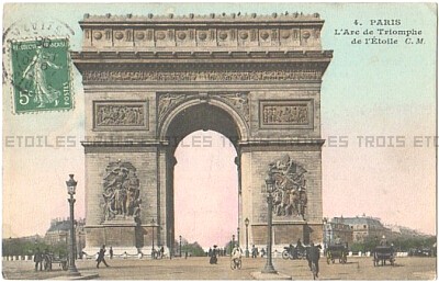Arc de Triomphe Paris 1908 Postcard