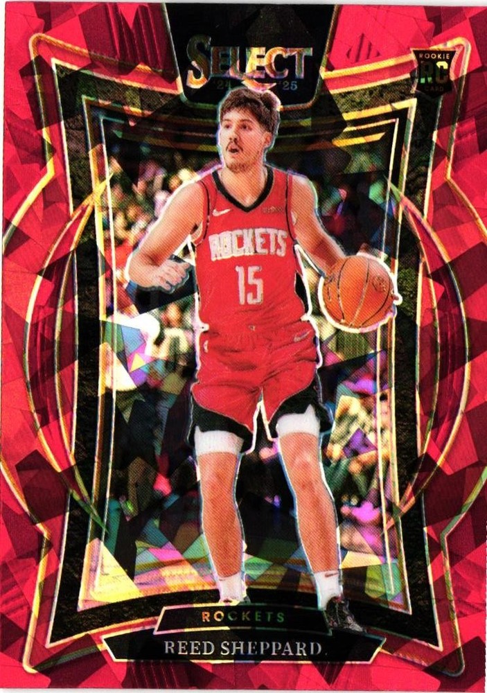2024-25 Panini Select #68 Reed Sheppard Red Cracked Ice Prizm