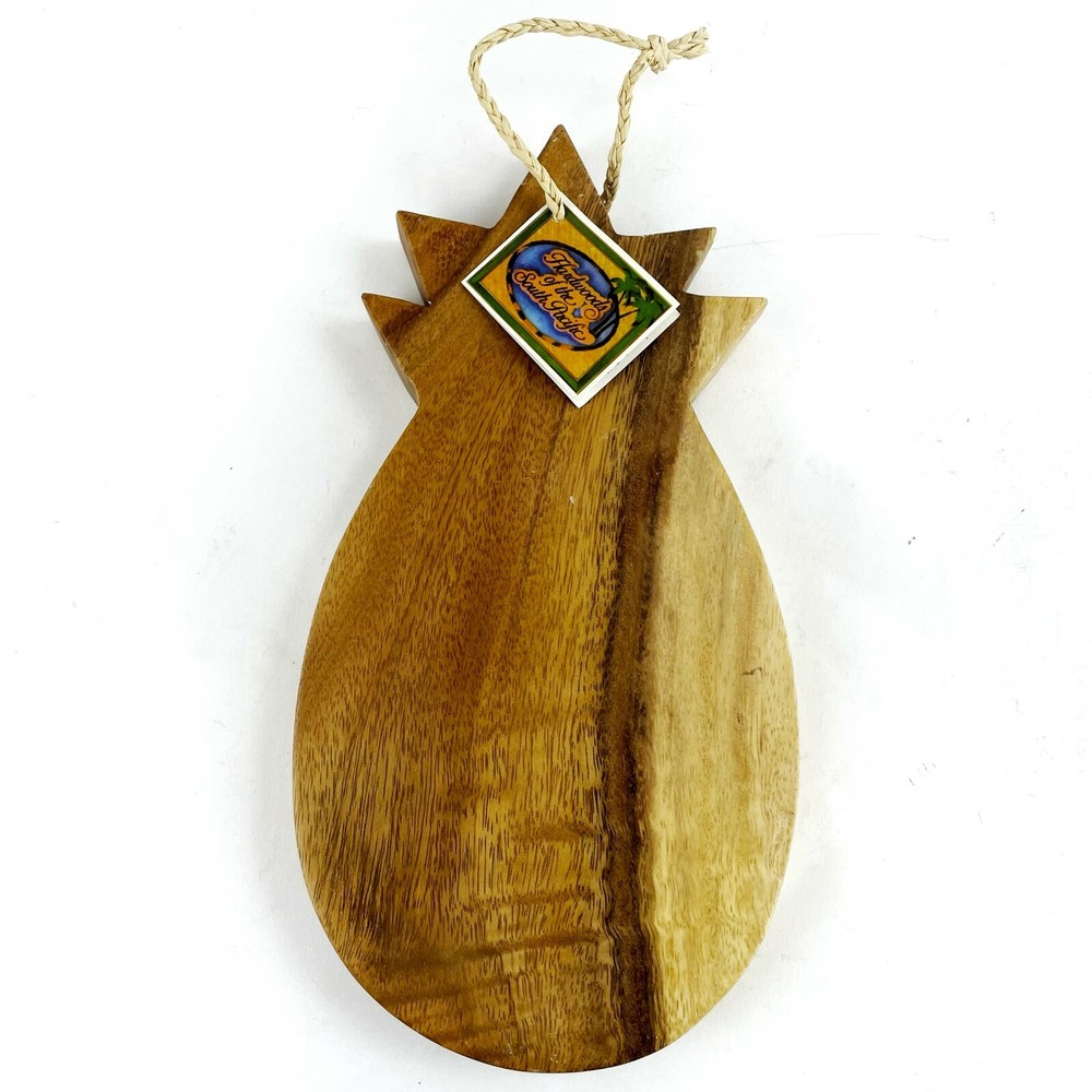 Acacia Wood Trivet Cutting Board Pineapple Shaped Hardwoods South Pacific Hawaii-image