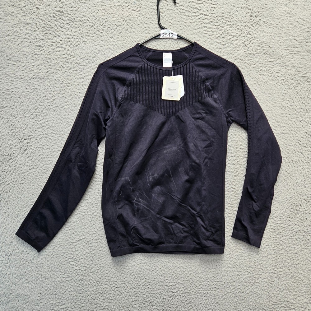Fabletics Sync Seamless Long-Sleeve Top Womens Size Small Black Stretchy