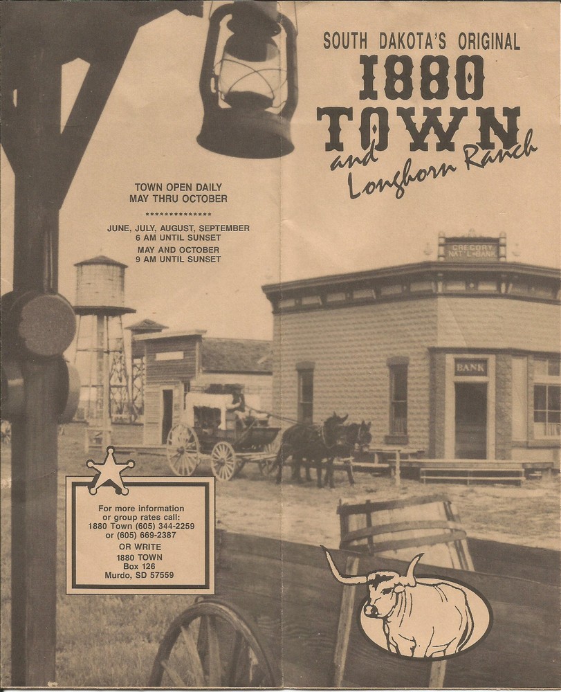 Brochure-1880 Town & Longhorn Ranch,SD,Murdo,Badlands,I90.Cow,steer= melaneybuy