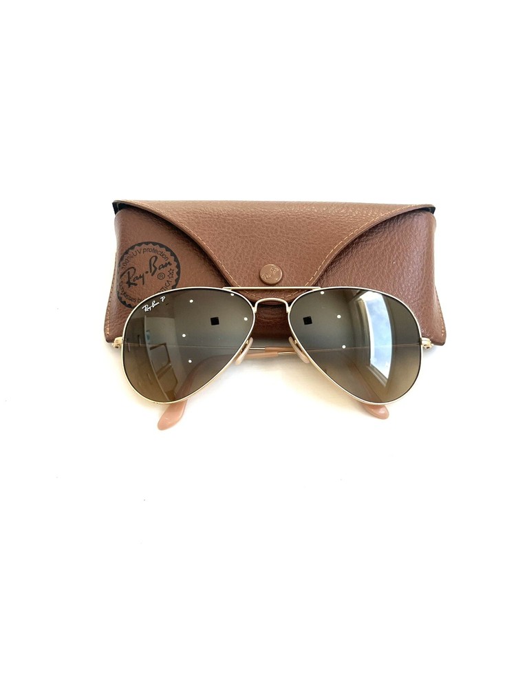 Polarized Ray-Ban RB 3025 001/51 Aviator Sunglasses Gold/Brown Gradient Size58mm