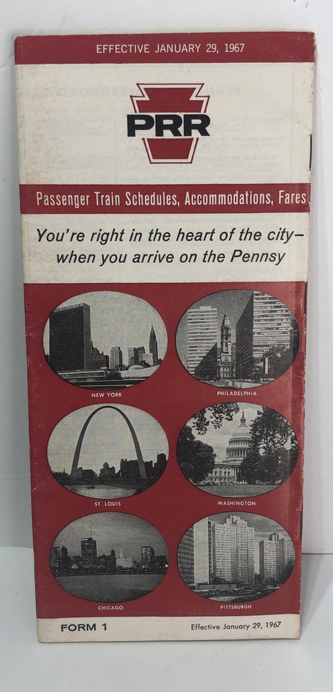 Pennsylvania Railroad Passenger Train Schedule Accommodations Fares January 1967-image