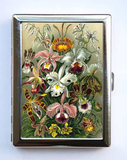 Flowers Cigarette Case Wallet Business Card Holder cute kitsch botanical hipster