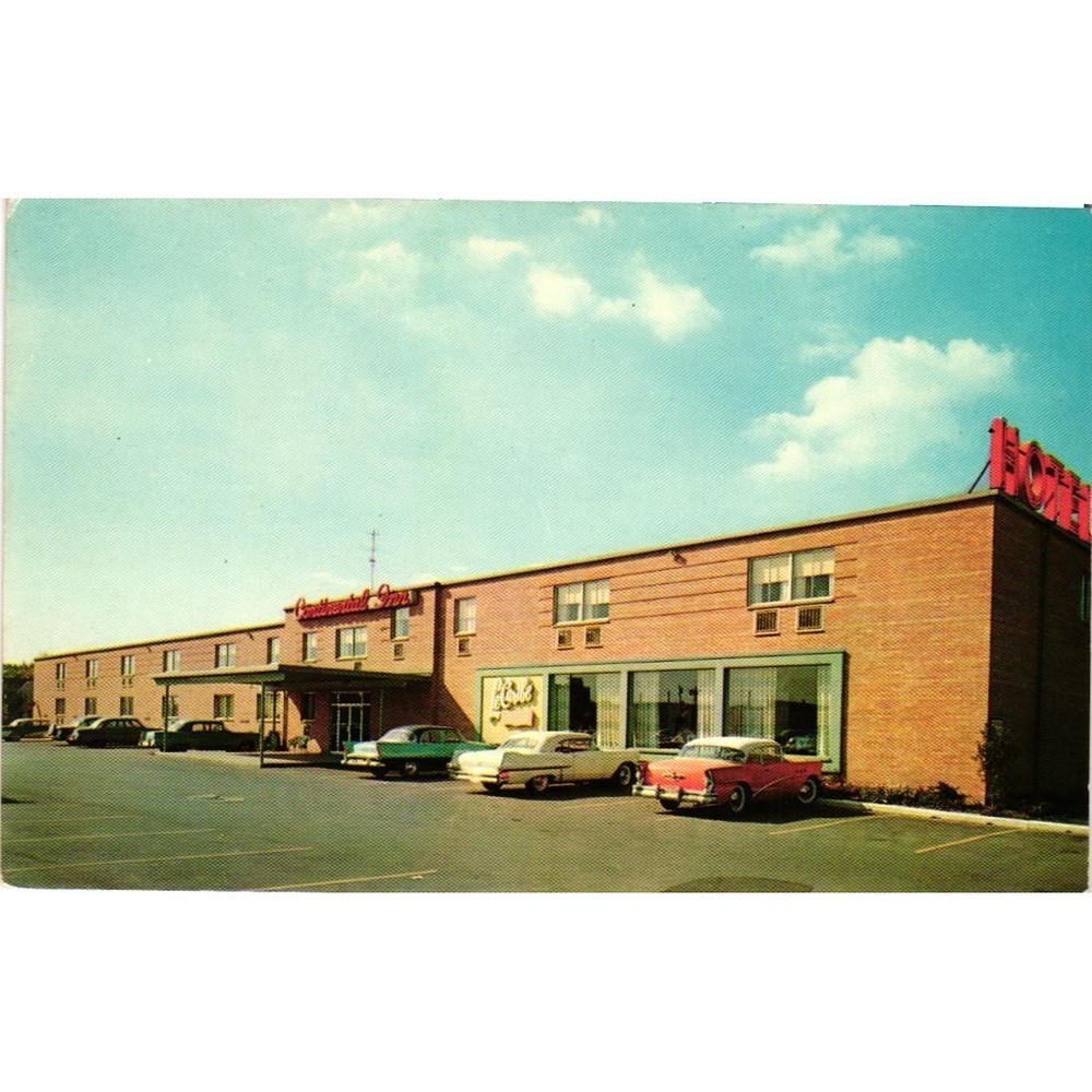 VTG Continental Inn Postcard Buffalo NY 1950s Cars Dexter Press Chrome Unused