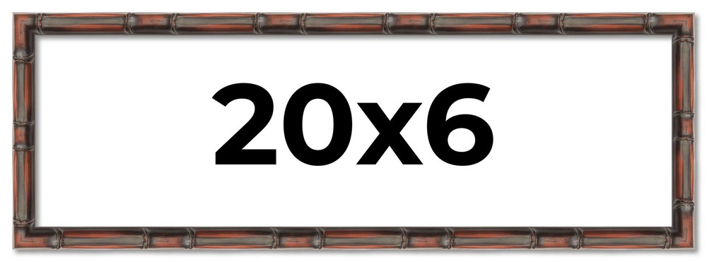 20x6 Frame Brown Bamboo with Dark Coffee/Walnut Finish | Solid Wood Picture Fram