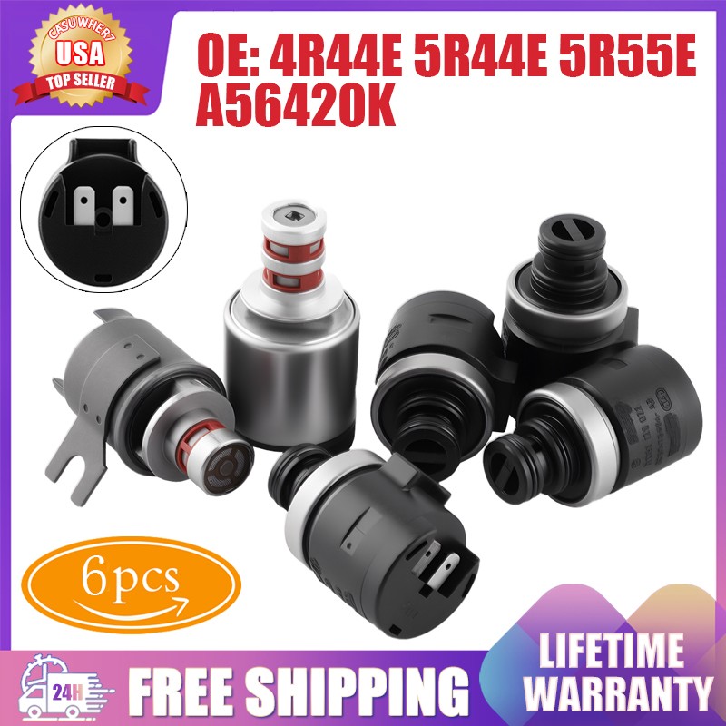 6PCS Transmission Solenoid Kit For 1995-Up Ford Mazda 4R44E 5R44E 5R55E A56420K*