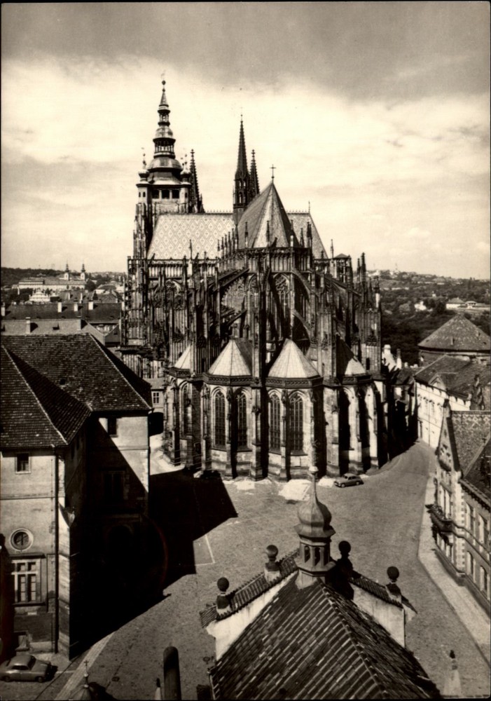 RPPC St Vitus Cathedral Prague Bohemia Czech Republic vintage postcard w962