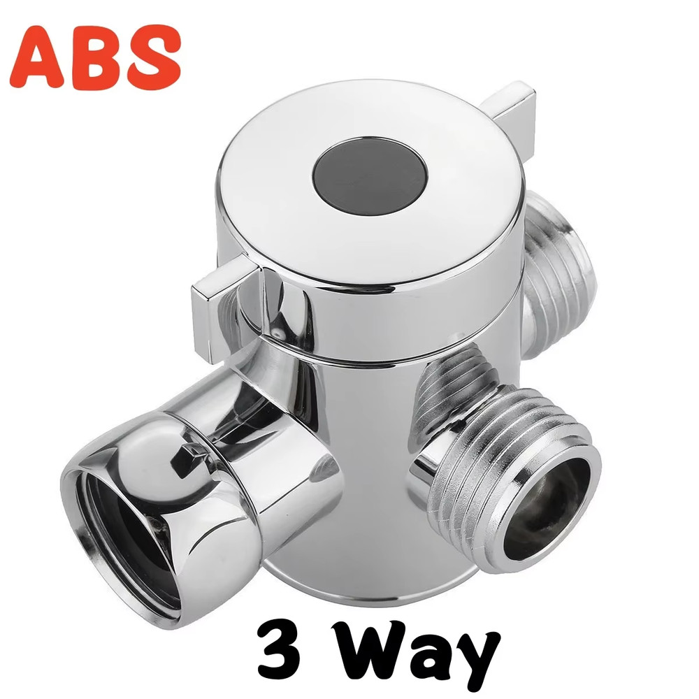 Brass 3-Way G1/2 Shower Diverter Valve Water Separator Shower Tee Adapter Adjust