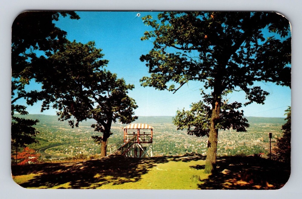 Roanoke VA-Virginia, Aerial Roanoke Valley, Mill Mountain Vintage c1955 Postcard