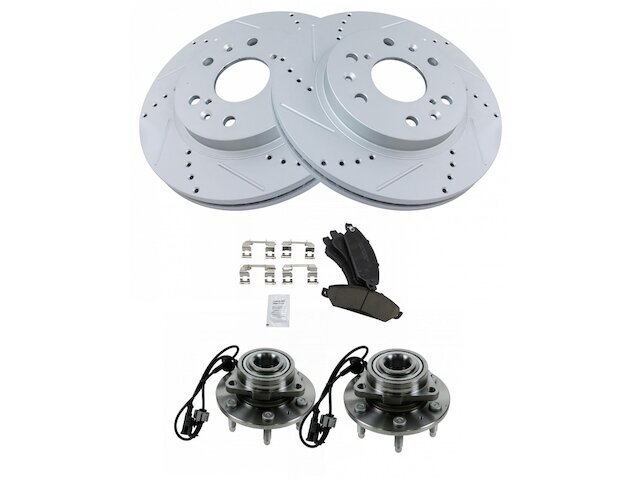 2007 Escalade EXT Front Brake Pads Rotors & Wheel Hub Kit 66YFYK