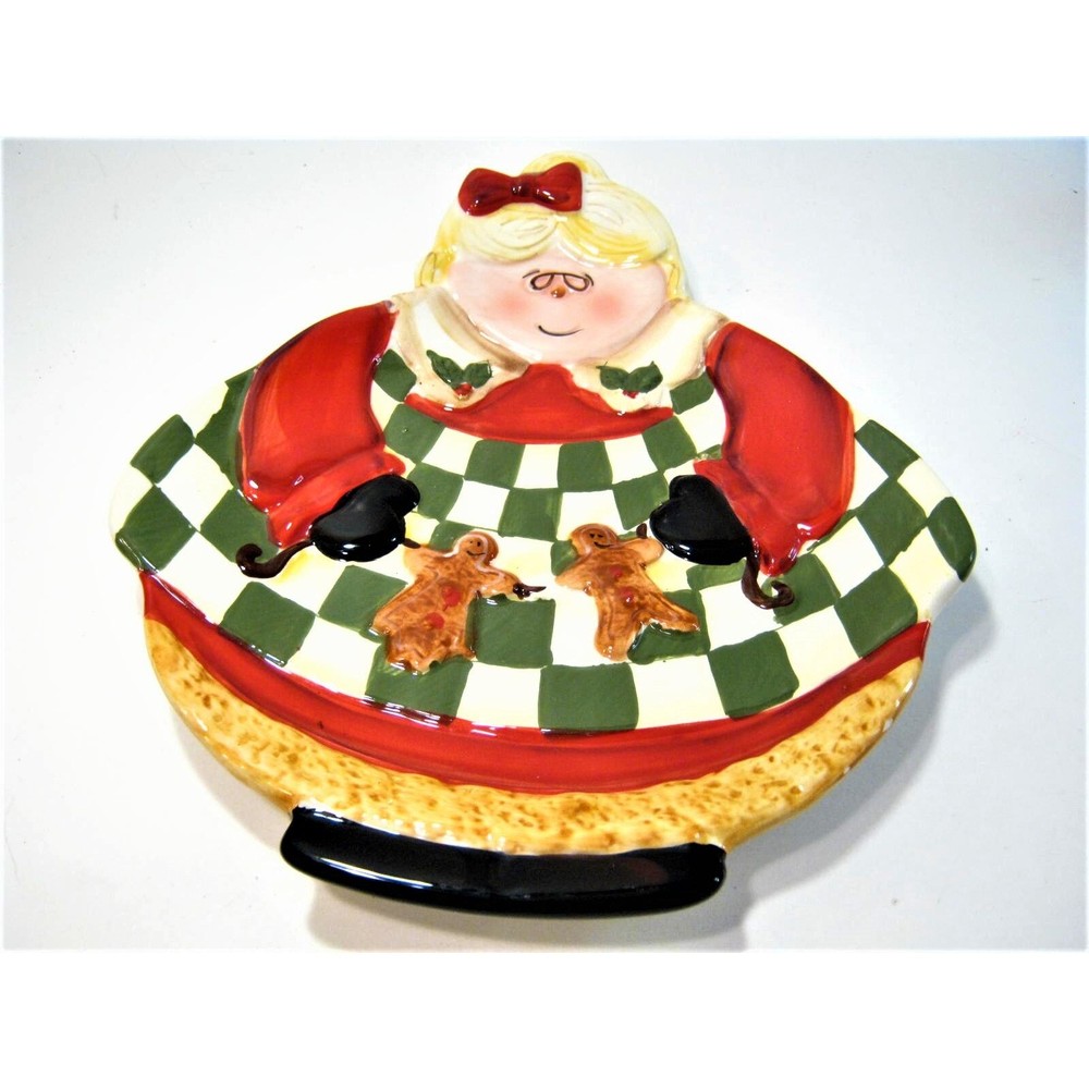 Festive Mrs Claus Christmas Appetizer Plate by Becca Barton