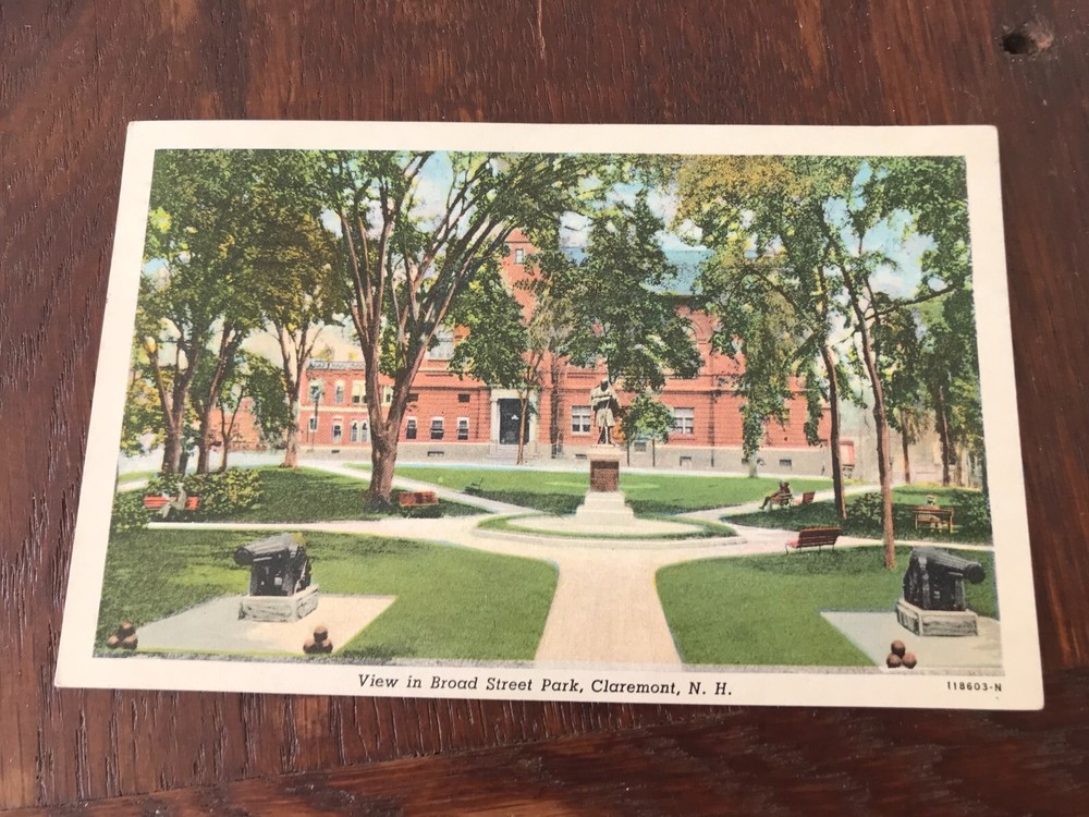 View in Broad Street Park Claremont New Hampshire Postcard