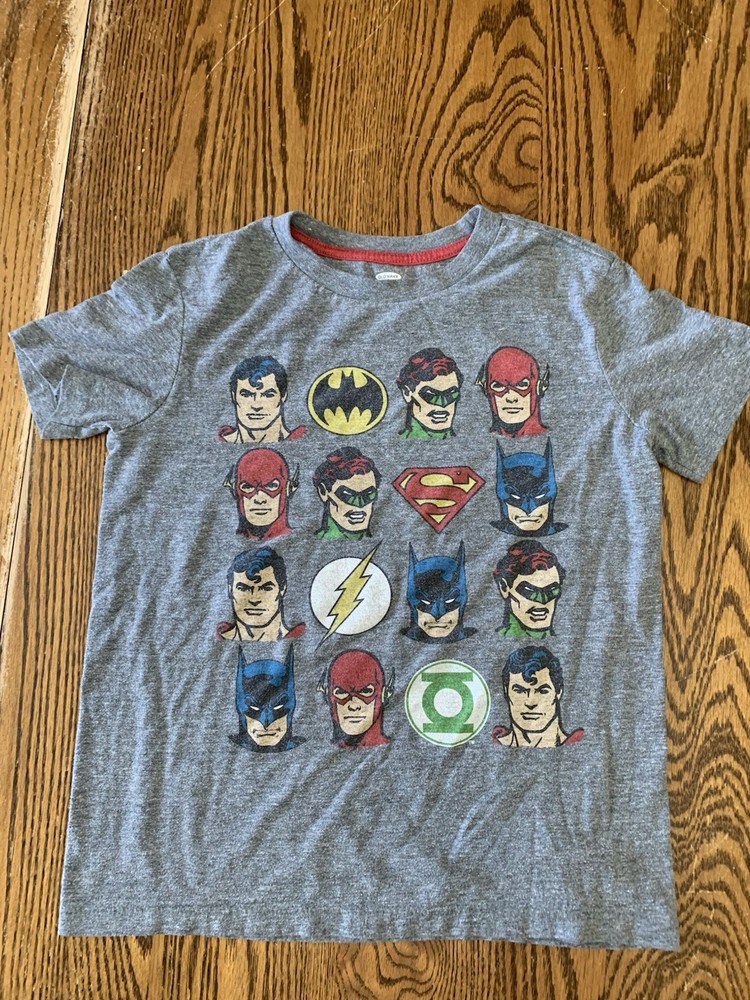 Justice League DC Comics Old Navy Gray T-shirt Size Medium 8 Regular