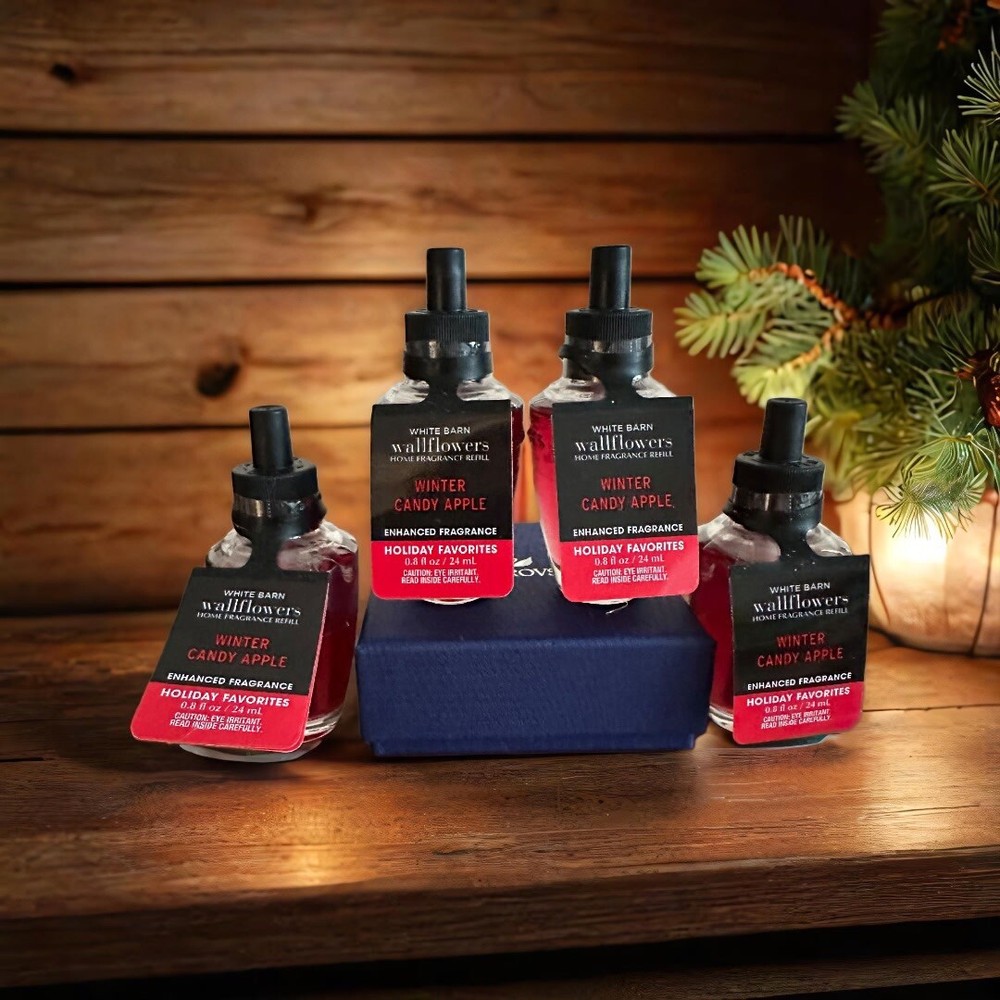 Bath & Body Works WINTER CANDY APPLE Wallflowers Refills  (4 bulbs!)