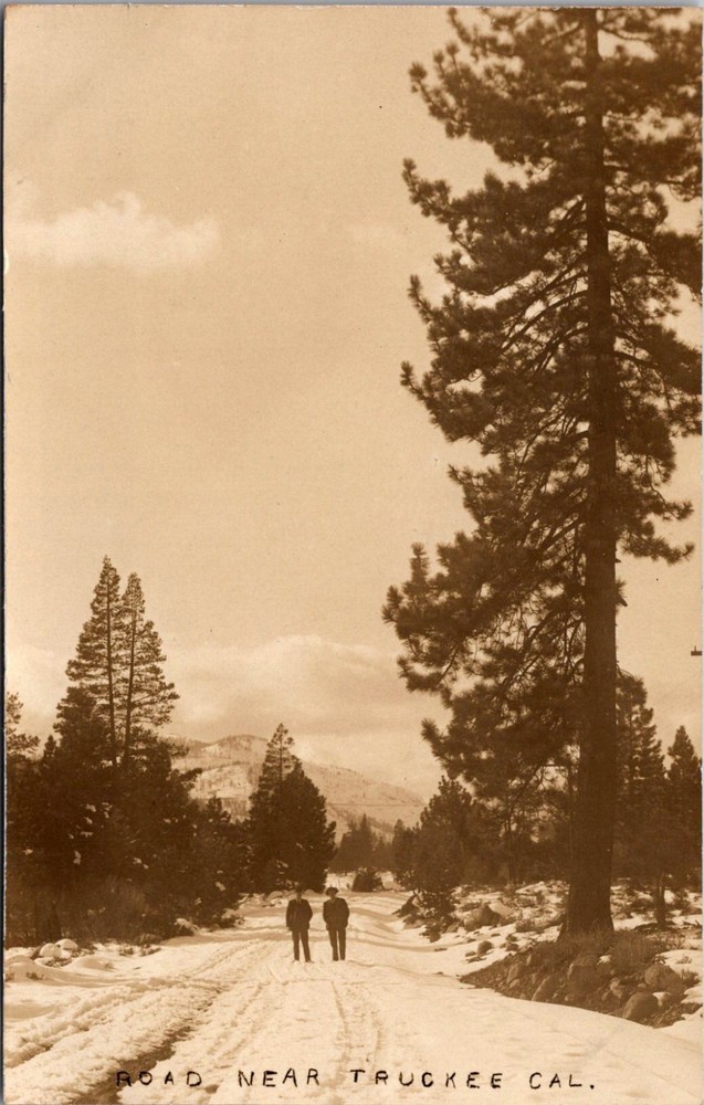 RPPC, Road Near Truckee CA Real Photo Vintage Postcard V05