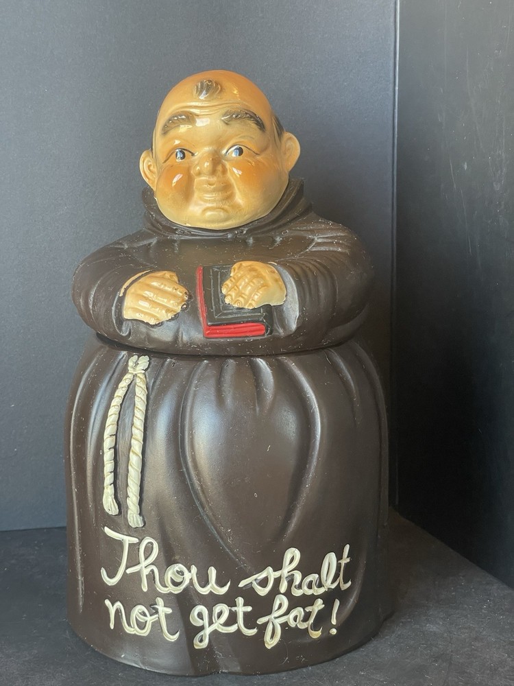 Vintage Lego 1960’s Thou Shalt Not Steal Monk Friar Cookie Jar Made In Japan