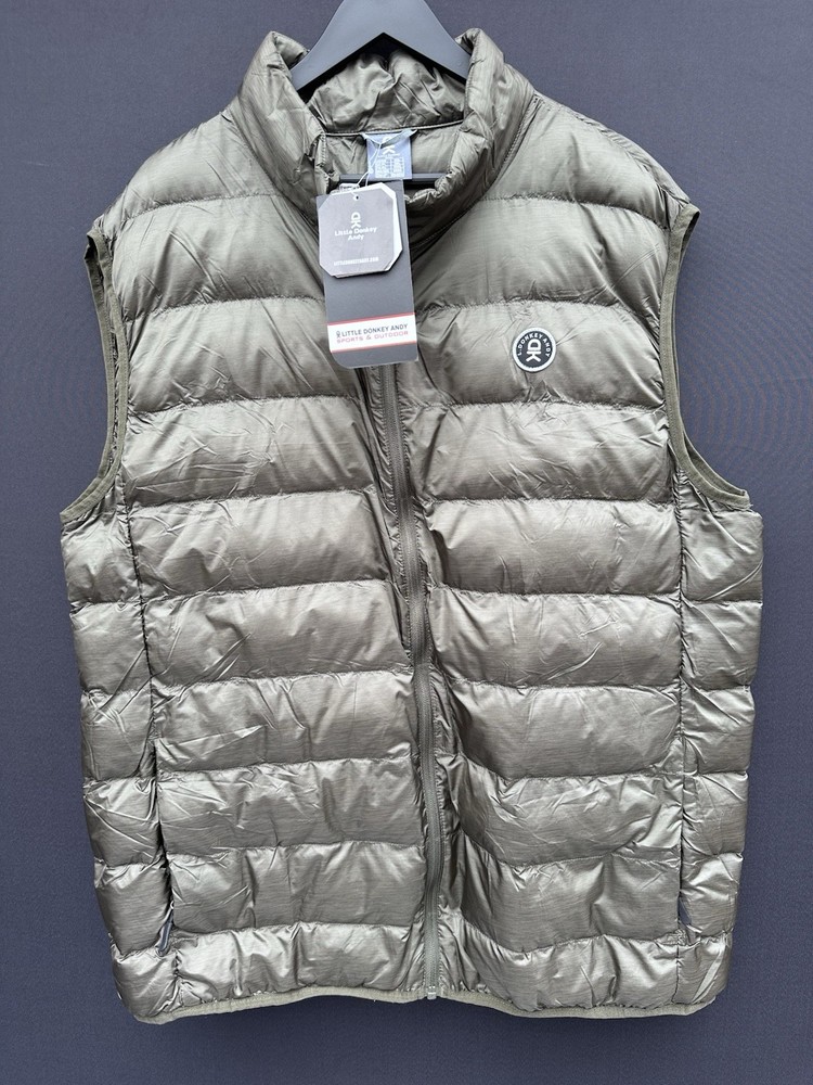 Little Donkey Andy Men's Puffer Vest Army/Olive Size 2XL Full Zip NWT