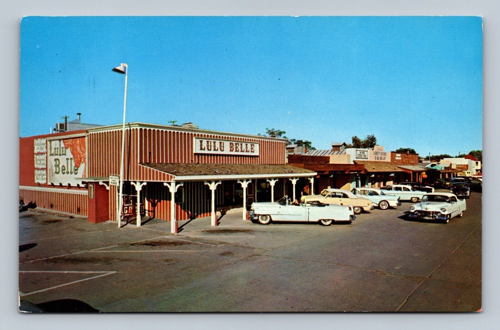 Lulu Belle Restaurant Main Street Scottsdale Arizona 1950s Cars Postcard