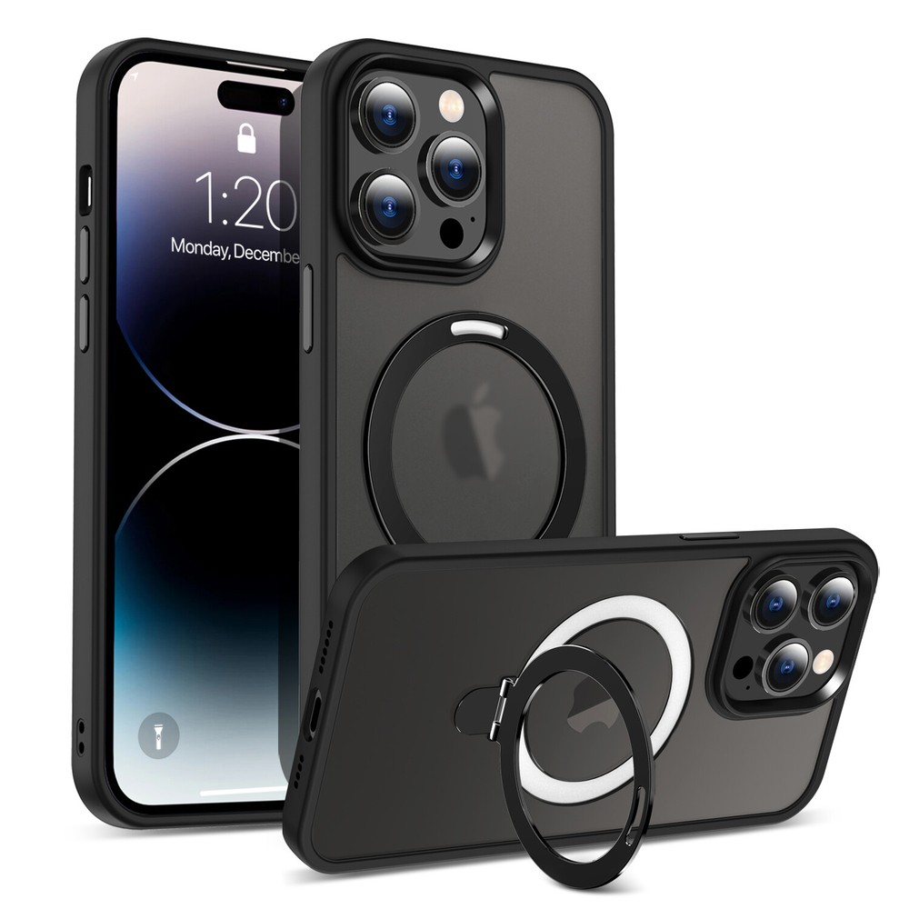 For iPhone 16 Pro Max 15 14 13 12 Military-Grade Case with Magnetic O-Ring Stand