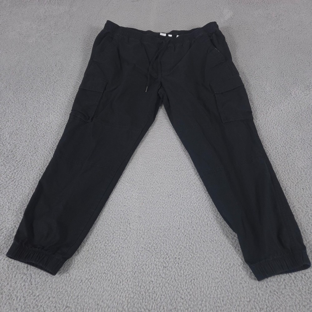 GAP Pants Mens XL Black Cargo Joggers Pull On Drawstring Casual Outdoor Hiking