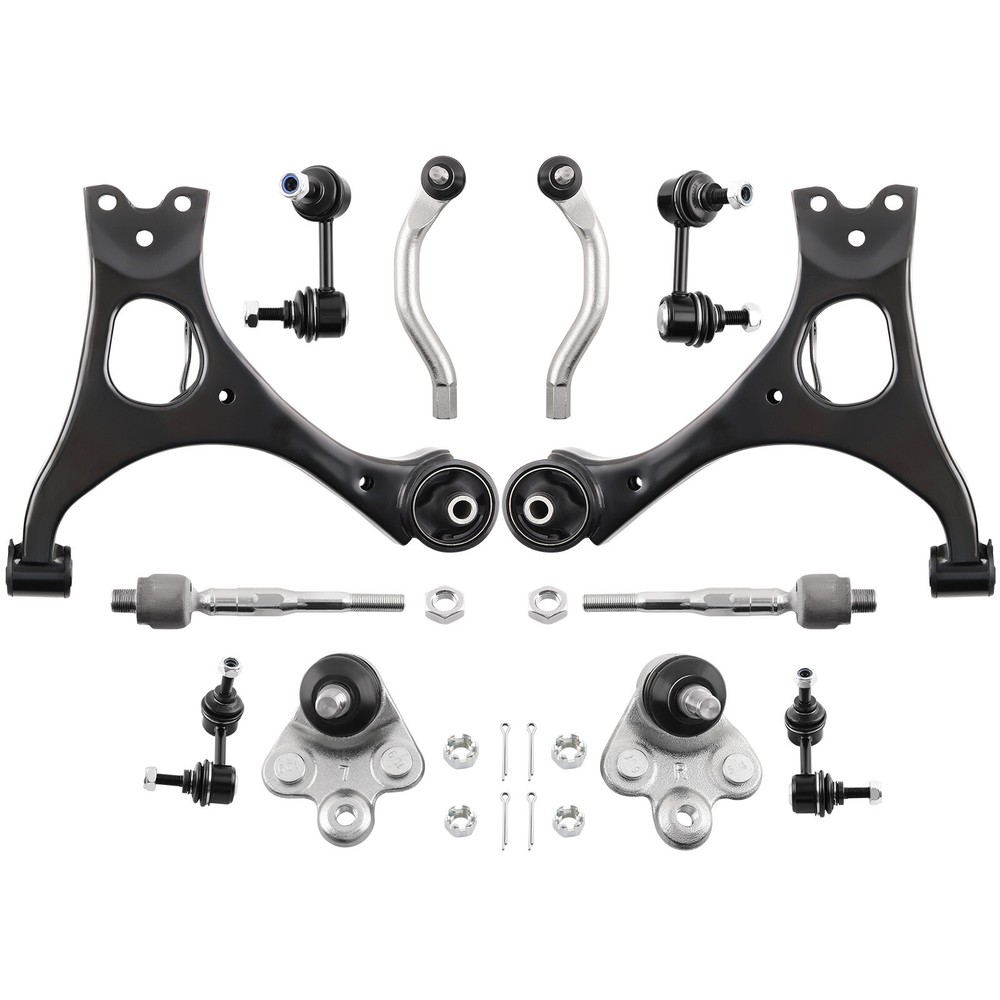 12 Pcs Front & Rear Control Arm & Sway Bar End Links for Honda Civic 06-11