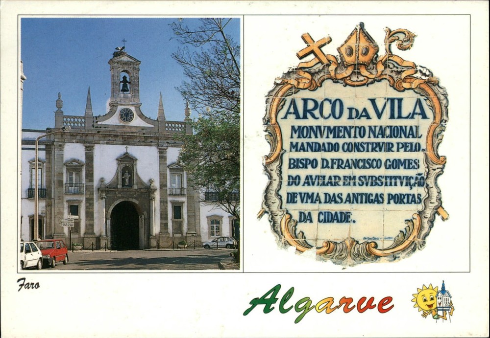 Faro Arco da Vila Algarve Portugal ~ postcard sku147
