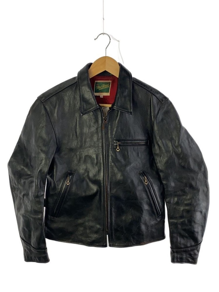 The Flat Head Single Riders Jacket/36/Horse Leather/Blk/Plain 3482