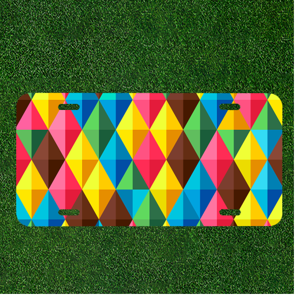 Custom Personalized Car License Plate With Background Colorful Abstract