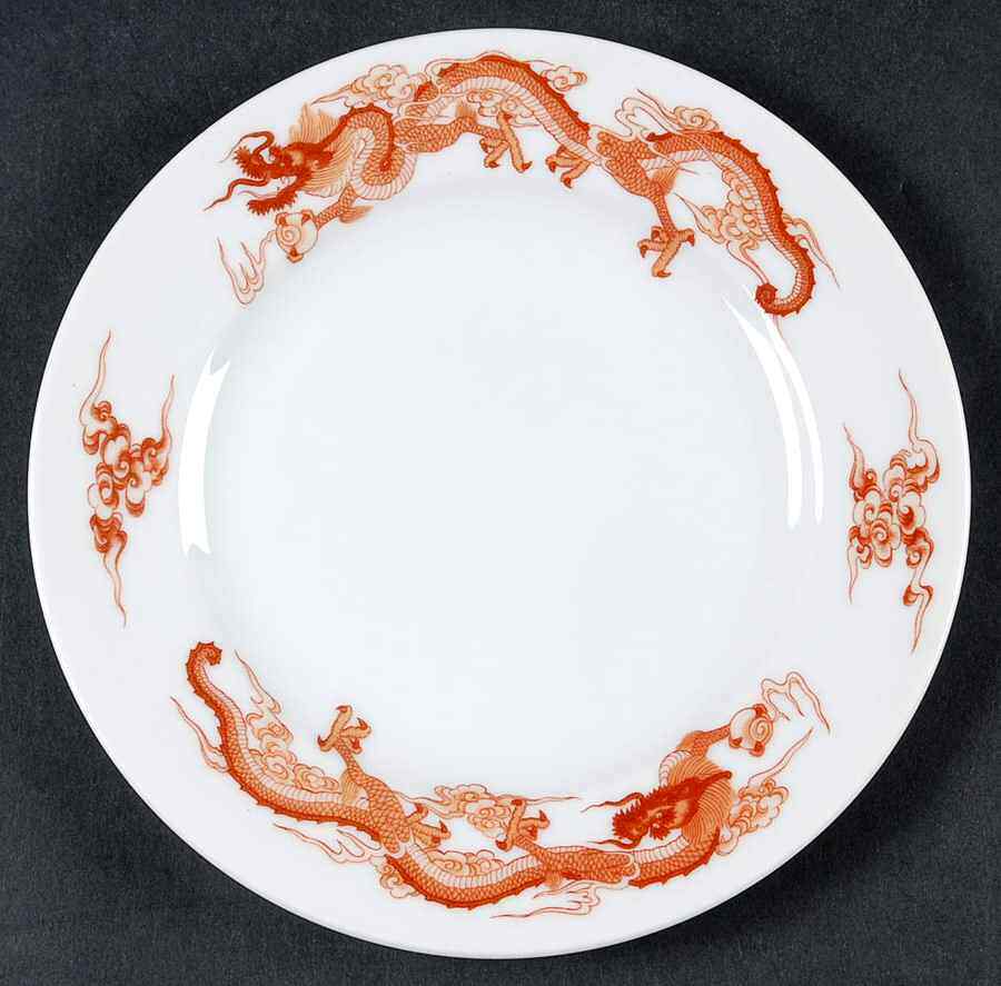 Tiffany Dragon Red Bread & Butter Plate 864294