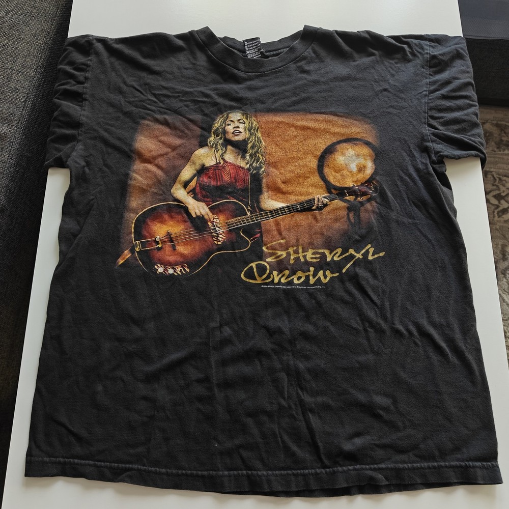 Vintage 1999 Sheryl Crow T-Shirt Size L Black The Globe Sessions