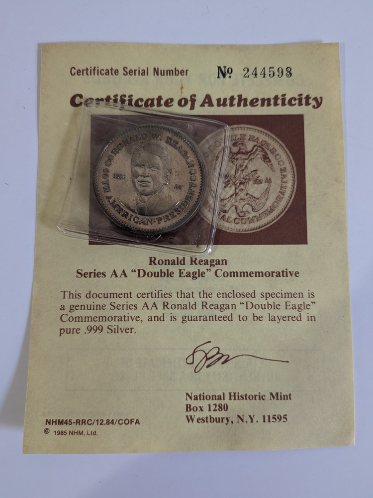 National Historic Mint - Ronald Reagan Presidential Medal - 1984 - Double Eagle