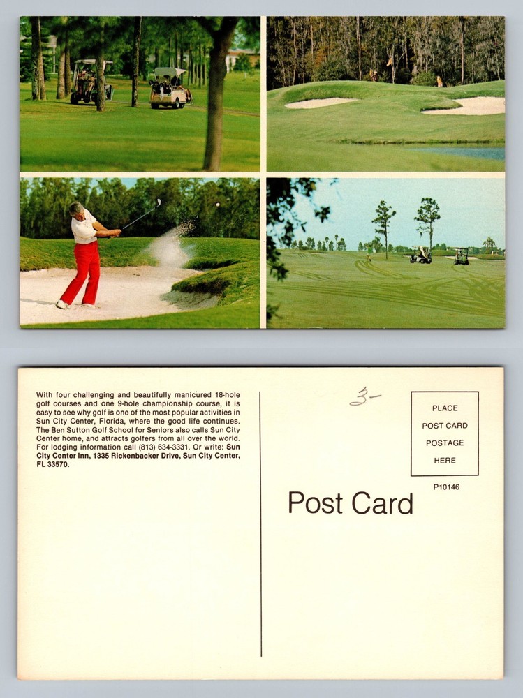 Sun City Center, FL-Florida, Golf Course Scene View Standard Vintage Postcard