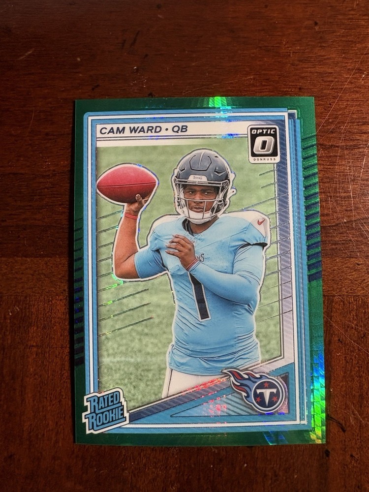 2025 Donruss Optic Cam Ward Rated Rookie Green Hyper Prizm #293 Tennessee Titans
