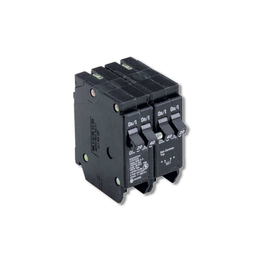 Eaton Cutler-Hammer 20/40 amps Plug In 4-Pole Circuit Breaker BQ220240